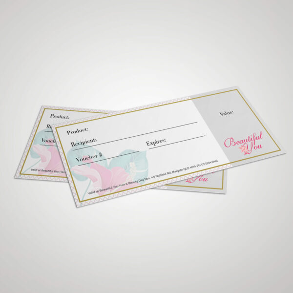 Beautiful You's PDF gift vouchers are the perfect way to email a gift to your friend or family member